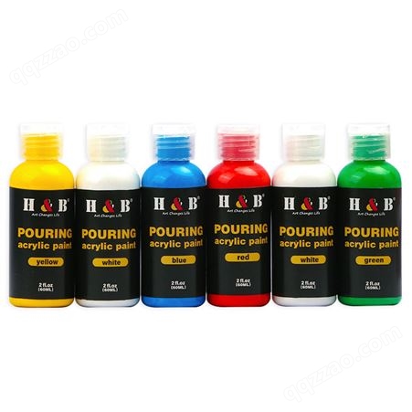 H&B厂家13件流体丙烯颜料套装 diy涂鸦颜料美术绘画浇筑丙烯套装